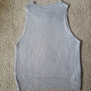 Silver sleeveless top